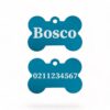 ⭐️Allpaws⭐️ - Name Front & Number Back | Bone Aluminium | Dog ID Pet Tag - DodgerBlue