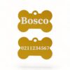 ⭐️Allpaws⭐️ - Name Front & Number Back | Bone Aluminium | Dog ID Pet Tag - Gold