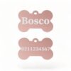 ⭐️Allpaws⭐️ - Name Front & Number Back | Bone Aluminium | Dog ID Pet Tag - LightPink