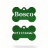 ⭐️Allpaws⭐️ - Name Front & Number Back | Bone Aluminium | Dog ID Pet Tag - MediumSpringGreen