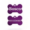 ⭐️Allpaws⭐️ - Name Front & Number Back | Bone Aluminium | Dog ID Pet Tag - Purple