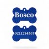 ⭐️Allpaws⭐️ - Name Front & Number Back | Bone Aluminium | Dog ID Pet Tag - RoyalBlue