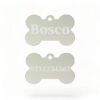 ⭐️Allpaws⭐️ - Name Front & Number Back | Bone Aluminium | Dog ID Pet Tag - Silver
