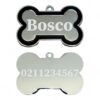 ⭐️Allpaws⭐️ - Name Front & Number Back | Outline Bone | Dog ID Pet Tag - Black