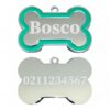 ⭐️Allpaws⭐️ - Name Front & Number Back | Outline Bone | Dog ID Pet Tag - Green