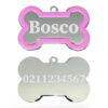 ⭐️Allpaws⭐️ - Name Front & Number Back | Outline Bone | Dog ID Pet Tag - HotPink