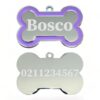⭐️Allpaws⭐️ - Name Front & Number Back | Outline Bone | Dog ID Pet Tag - LightBlue
