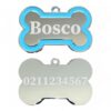⭐️Allpaws⭐️ - Name Front & Number Back | Outline Bone | Dog ID Pet Tag - LightBlue