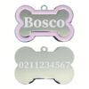 ⭐️Allpaws⭐️ - Name Front & Number Back | Outline Bone | Dog ID Pet Tag - LightPink
