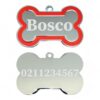 ⭐️Allpaws⭐️ - Name Front & Number Back | Outline Bone | Dog ID Pet Tag - Red