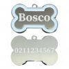 ⭐️Allpaws⭐️ - Name Front & Number Back | Outline Bone | Dog ID Pet Tag - White