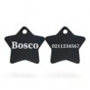 ⭐️Allpaws⭐️ - Name Front & Number Back | Star Aluminum | Cat, Kitten & Dog ID Pet Tag - Black / Dog (Large)