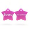 ⭐️Allpaws⭐️ - Name Front & Number Back | Star Aluminum | Cat, Kitten & Dog ID Pet Tag - DeepPink / Dog (Large)