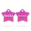 ⭐️Allpaws⭐️ - Name Front & Number Back | Star Aluminum | Cat, Kitten & Dog ID Pet Tag - DeepPink / Small (Cat)