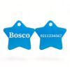 ⭐️Allpaws⭐️ - Name Front & Number Back | Star Aluminum | Cat, Kitten & Dog ID Pet Tag - DodgerBlue / Dog (Large)