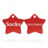 ⭐️Allpaws⭐️ - Name Front & Number Back | Star Aluminum | Cat, Kitten & Dog ID Pet Tag - Firebrick / Small (Cat)