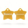 ⭐️Allpaws⭐️ - Name Front & Number Back | Star Aluminum | Cat, Kitten & Dog ID Pet Tag - Gold / Dog (Large)