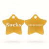 ⭐️Allpaws⭐️ - Name Front & Number Back | Star Aluminum | Cat, Kitten & Dog ID Pet Tag - Gold / Small (Cat)