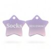 ⭐️Allpaws⭐️ - Name Front & Number Back | Star Aluminum | Cat, Kitten & Dog ID Pet Tag - LightPink / Small (Cat)