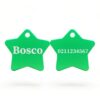 ⭐️Allpaws⭐️ - Name Front & Number Back | Star Aluminum | Cat, Kitten & Dog ID Pet Tag - MediumSpringGreen / Dog (Large)