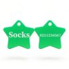 ⭐️Allpaws⭐️ - Name Front & Number Back | Star Aluminum | Cat, Kitten & Dog ID Pet Tag - MediumSpringGreen / Small (Cat)