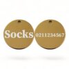 ⭐️Allpaws⭐️ - Name Front & Number Back Round | Mirror Stainless | Cat ID Pet Tag - Gold