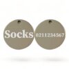 ⭐️Allpaws⭐️ - Name Front & Number Back Round | Mirror Stainless | Cat ID Pet Tag - Silver