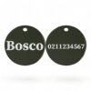 ⭐️Allpaws⭐️ - Name Front & Number Back Round | Mirror Stainless | Dog ID Pet Tag - Black