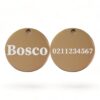 ⭐️Allpaws⭐️ - Name Front & Number Back Round | Mirror Stainless | Dog ID Pet Tag - BurlyWood