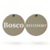 ⭐️Allpaws⭐️ - Name Front & Number Back Round | Mirror Stainless | Dog ID Pet Tag - Silver