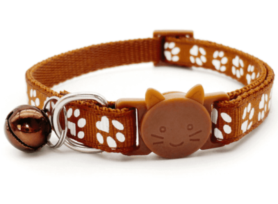 ⭐️Allpaws⭐️ - Paw Print Breakaway Safety Cat Collar - Brown