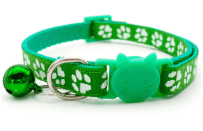 ⭐️Allpaws⭐️ - Paw Print Breakaway Safety Cat Collar - DarkGreen