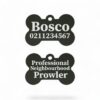⭐️Allpaws⭐️ - Professional Neighbourhood Prowler | Bone Aluminium | Dog ID Pet Tag - Black