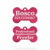⭐️Allpaws⭐️ - Professional Neighbourhood Prowler | Bone Aluminium | Dog ID Pet Tag - DeepPink