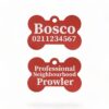 ⭐️Allpaws⭐️ - Professional Neighbourhood Prowler | Bone Aluminium | Dog ID Pet Tag - FireBrick