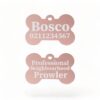 ⭐️Allpaws⭐️ - Professional Neighbourhood Prowler | Bone Aluminium | Dog ID Pet Tag - LightPink