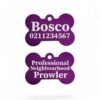 ⭐️Allpaws⭐️ - Professional Neighbourhood Prowler | Bone Aluminium | Dog ID Pet Tag - Purple