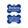 ⭐️Allpaws⭐️ - Professional Neighbourhood Prowler | Bone Aluminium | Dog ID Pet Tag - RoyalBlue
