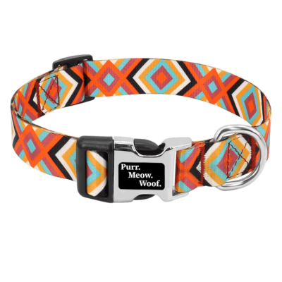 ⭐️Allpaws⭐️ - Slim Kaleidoscope Dog Collar - Orange / S