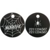 ⭐️Allpaws⭐️ - Spiders Web Round Aluminum Cat & Dog ID Pet Tag - Black / Small (Cat)