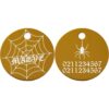 ⭐️Allpaws⭐️ - Spiders Web Round Aluminum Cat & Dog ID Pet Tag - Gold / Small (Cat)