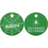 ⭐️Allpaws⭐️ - Spiders Web Round Aluminum Cat & Dog ID Pet Tag - Green / Small (Cat)