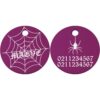 ⭐️Allpaws⭐️ - Spiders Web Round Aluminum Cat & Dog ID Pet Tag - Purple / Small (Cat)