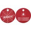 ⭐️Allpaws⭐️ - Spiders Web Round Aluminum Cat & Dog ID Pet Tag - Red / Small (Cat)