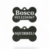 ⭐️Allpaws⭐️ - Squirrel! Funny | Bone Aluminium | Dog ID Pet Tag - Black