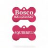 ⭐️Allpaws⭐️ - Squirrel! Funny | Bone Aluminium | Dog ID Pet Tag - DeepPink