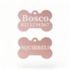⭐️Allpaws⭐️ - Squirrel! Funny | Bone Aluminium | Dog ID Pet Tag - LightPink