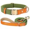 ⭐️Allpaws⭐️ - Two Tone Executive Dog Collar - DarkOliveGreen / S / Yes!