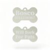 ⭐️Allpaws⭐️ - Will Bork For Pats | Bone Aluminium | Dog ID Pet Tag - Silver