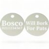 ⭐️Allpaws⭐️ - Will Bork For Pats | Round Aluminium | Dog ID Pet Tag - Silver